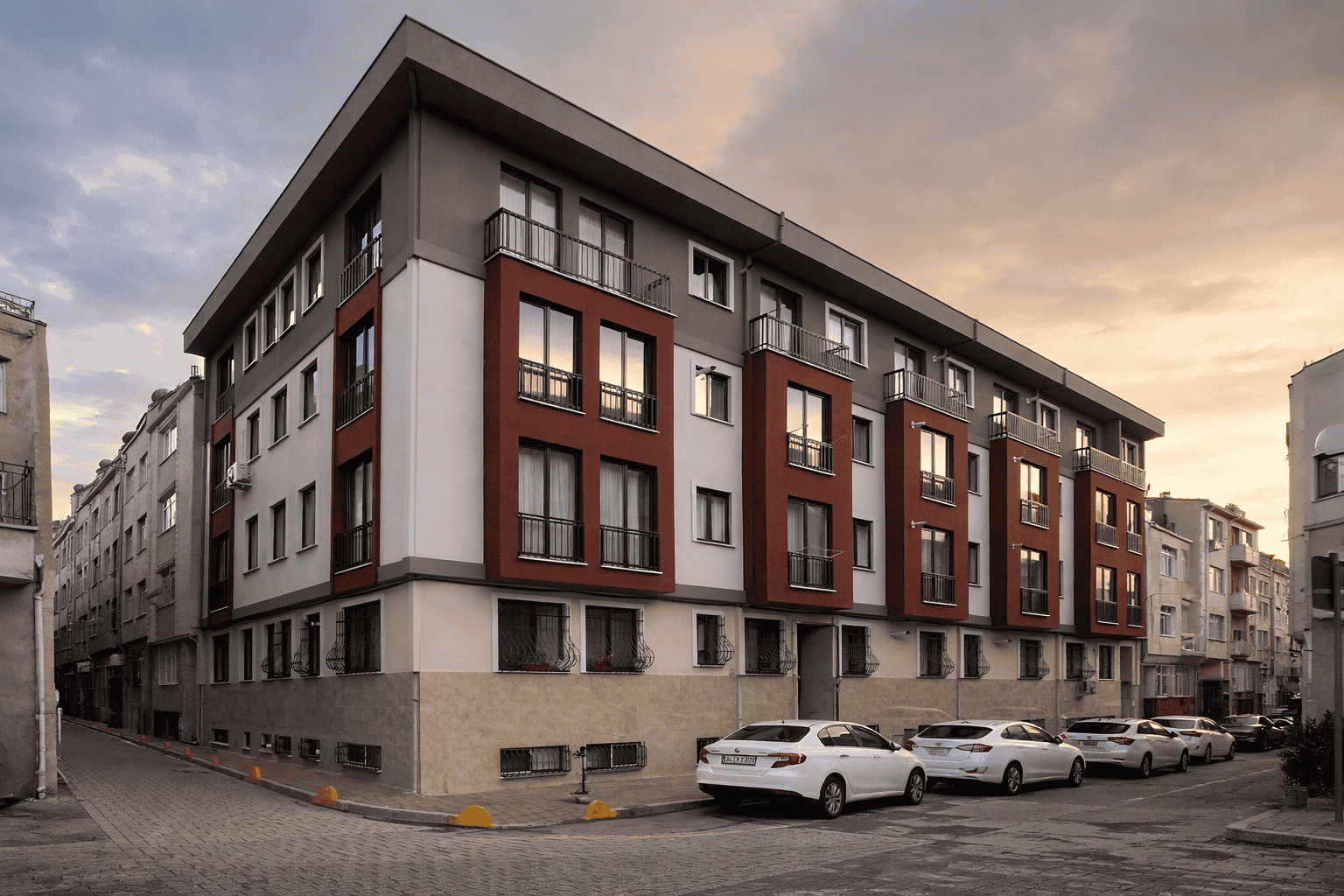 Aydın İnşaat tarafından yenilenen modern apartman projesi